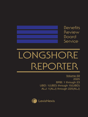 cover image of Benefits Review Board Service Longshore Reporter